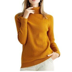 Women's Mustard Soft Turtleneck Sweater size XL